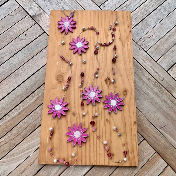 Pink Flower Beaded 84” Garland Strand - Picture 4 of 12